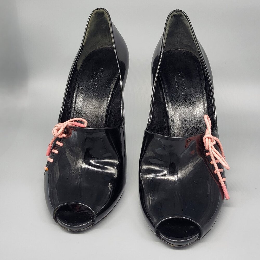 Gucci Patent Peep Toe Heels - Picture 3 of 15